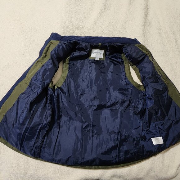 ORVIS Men's Ripstop Puffer Vest Size M - Blue & Olive Green - Zip Up - Picture 4 of 8